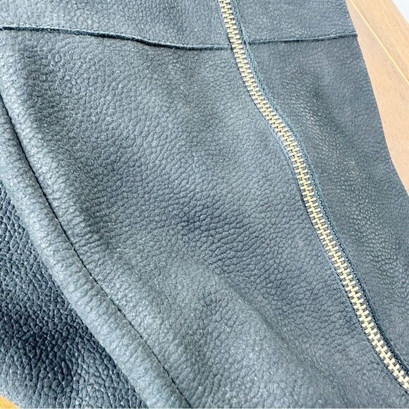 Cole Haan Davenport Tall Black Pebbled Nubuck‎ Leather Stacked Block Heel Boots - Picture 9 of 15